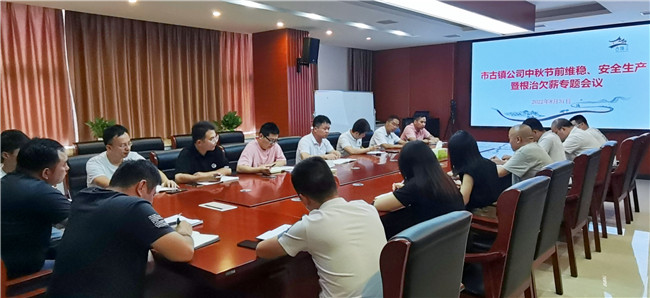 市古鎮(zhèn)投資公司召開(kāi)維穩(wěn)、安全生產(chǎn)暨根治欠薪專題會(huì)議
